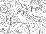 Trippy Alien Coloring Pages for Adults Trippy Space Alien Flying Saucer and Planets Coloring