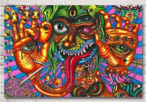 Trippy Wall Murals Kunstwerk Trippy Psychedelic Abstrakte Kunst Silk Poster