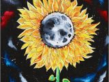 Trippy Wall Murals Moonflowers Oil Painting Sunflower Painting Moon Space Galaxies