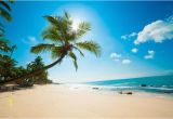 Tropical Beach Wall Mural Tropical Beach In the Sun Self Adhesive Wall Mural • Pixers