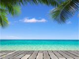 Tropical Beach Wall Mural Tropical island View Blue Wall Mural Wallpaper