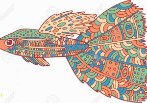 Tropical Fish Coloring Pages Doodle Colorful Fish Zen Art Coloring Page for Adults