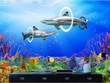 Tropical Fish Wall Mural Us $15 03 Off Custom Photo 3d Room Wallpaper Coral Reef Sharks Home Improvement Decoration Painting 3d Wall Murals Wallpaper for Walls 3 D In