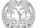 Tropical Flower Coloring Pages Tropical Beach and Dolphin Ocean Mandala Adult Coloring Page