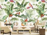 Tropical Murals Paintings Beibehang 3d Living Room Background Decorated Wallpaper Hand Painted