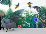 Tropical Murals Paintings Beibehang Custom Mural Wallpaper Hand Drawn Tropical forest Colorful