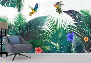 Tropical Murals Paintings Beibehang Custom Mural Wallpaper Hand Drawn Tropical forest Colorful