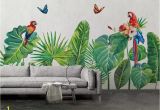 Tropical Murals Paintings Beibehang Custom Mural Wallpaper Hand Drawn Tropical forest Colorful