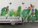 Tropical Murals Paintings Beibehang Custom Mural Wallpaper Hand Drawn Tropical forest Colorful