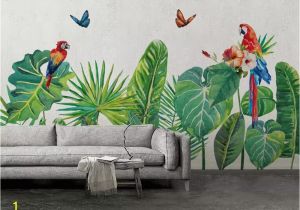 Tropical Murals Paintings Beibehang Custom Mural Wallpaper Hand Drawn Tropical forest Colorful