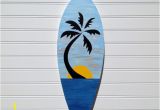 Tropical Sunset Wall Murals Hand Painted Blue Skies Tropical Sunset Wood Surfboard Sign