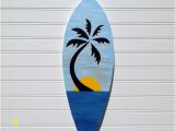 Tropical Sunset Wall Murals Hand Painted Blue Skies Tropical Sunset Wood Surfboard Sign