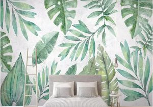 Tropical Wall Murals Wallpaper 3d Wallpaper nordic Style Tropical Plant Banana Leaf Hand Painted Tv Background Wall Murals Living Room Bedroom Papel De Parede Wallpaper High