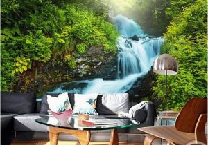 Tropical Waterfall Murals Custom Any Size 3d Wall Murals Wallpaper forest Waterfall Landscape