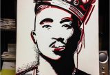 Tupac Wall Mural Tupac Art Artist Canvas Paint Painting Tupac Shakur 2pac