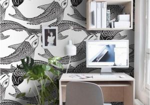 Turn Picture Into Wall Mural Fish Koi Removable Wallpaper Black and White Wall Mural