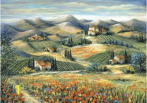 Tuscan Villa Wall Murals Marilyn Dunlap Tuscan Villa and Poppies In 2019