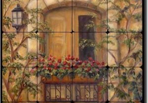 Tuscan Wall Mural Kit How About Tuscan Floral Tumbled Marble Tile Mural Backsplash 20 X 16