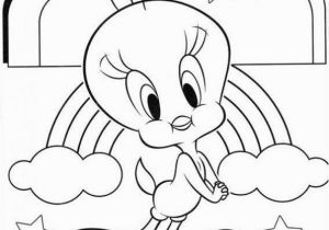 Tweety Bird Halloween Coloring Pages Tweety Bird and Rainbow Coloring Pages for Kids