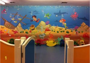 Under the Sea Murals for Walls Kids Playroom Underwater Wall Mural theme