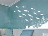 Under the Sea Murals for Walls School Of Fish Wall Decal Ocean Sea Coral Rock Scene Wall