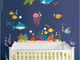 Under the Sea Murals for Walls Under the Sea Wall Decal Kids Bathroom Wall Decal Fishes Wall Decal Ocean Wall Sticker Sea Life Wall Decal Aquarium Wall Decal