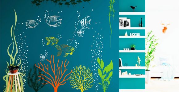 Under the Sea Murals for Walls Underwater Wall Decal Under the Sea Aquarium Vinyl Art