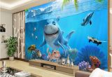 Underwater Wall Murals Uk 3d Cute Shark Wallpaper Underwater World Wall Mural Personalized