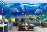 Underwater Wall Murals Uk 3d Wallpaper Cloth Custom Dream Underwater World Dolphin theme