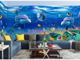 Underwater Wall Murals Uk 3d Wallpaper Cloth Custom Dream Underwater World Dolphin theme