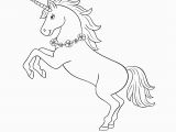 Unicorn Animal Coloring Pages Unicorn with A Flowers Necklace Coloring Page