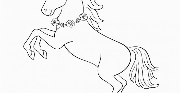 Unicorn Animal Coloring Pages Unicorn with A Flowers Necklace Coloring Page