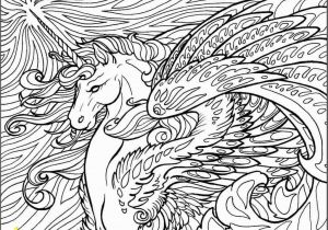 Unicorn Coloring Pages for Adults Detailed Unicorn Coloring Page for Adults
