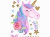 Unicorn Mural Wall Art 2019 New Wall Stickers for Kids Rooms Waterproof Unicorn Pattern Cartoon Animal Kids Room Decoration Diy Decor Wall Decorations Baby Name Wall Decals
