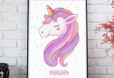 Unicorn Mural Wall Art Unicorn Print Unicorn Poster Girls Nursery Wall Art Girls