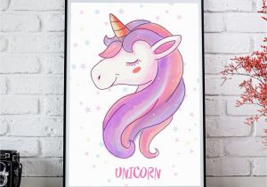 Unicorn Mural Wall Art Unicorn Print Unicorn Poster Girls Nursery Wall Art Girls