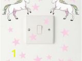 Unicorn Wall Mural Ebay Details About 2 Unicorns & Stars Door Light Switch Wall Sticker Decal Girl Boy Bedroom Sign