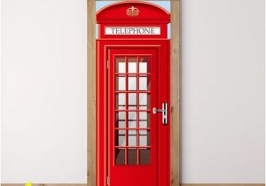 Union Jack Wall Mural Funlife 77x200cm London Telephone Booth Union Jack & Police