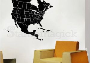 United States Map Wall Mural north America Map Decal United States Usa Us Map Wall