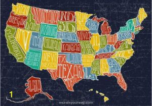 Us Map Wall Mural Map Wall Mural with Usa Map A Cartoon and Realistic Map Wall