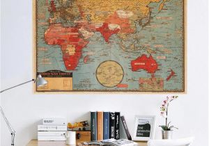 Us Map Wall Mural Vintage World Map Wall Sticker for Kids Room Bedroom Europe