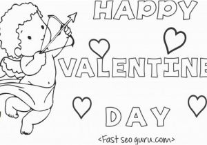 Valentines Day Print Out Coloring Pages Print Out Happy Valentines Day Cupid Coloring Card Printable Coloring Pages for Kids