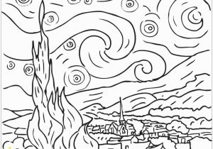 Van Gogh Starry Night Coloring Page Starry Night by Vincent Van Gogh Coloring Page Free