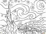 Van Gogh Starry Night Coloring Page Starry Night by Vincent Van Gogh Coloring Page