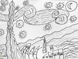 Van Gogh Starry Night Coloring Page Starry Night Coloring Page Coloring Home