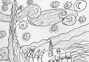 Van Gogh Starry Night Coloring Page Starry Night Coloring Page Coloring Home