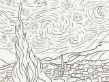 Van Gogh Starry Night Coloring Page the Starry Night 1889 by Vincent Van Gogh Adult Coloring