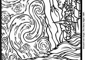 Van Gogh Starry Night Coloring Page the Starry Night Coloring Page Coloring Home