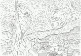 Van Gogh Starry Night Coloring Page the Starry Night Coloring Page Coloring Home