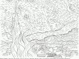 Van Gogh Starry Night Coloring Page the Starry Night Coloring Page Coloring Home